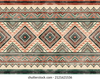 Native american indian ornament pattern geometric ethnic textile texture tribal aztec pattern navajo mexican fabric seamless Vector decoration fashion