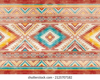 Native american indian ornament pattern geometric ethnic textile texture tribal aztec pattern navajo mexican fabric seamless Vector decoration fashion