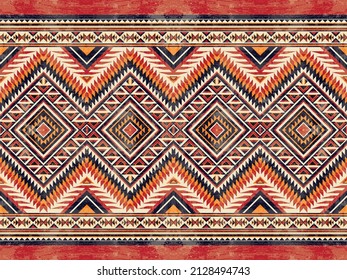 Native american indian ornament pattern geometric ethnic textile texture tribal aztec pattern navajo mexican fabric seamless Vector decoration fashion