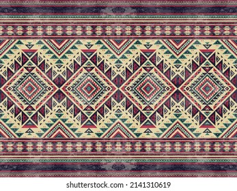 Native american indian ornament pattern geometric ethnic textile texture tribal aztec pattern navajo mexican fabric seamless Vector decoration fashion