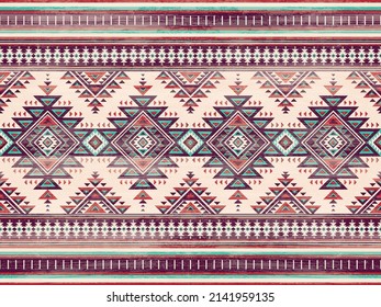 Patrón de ornamento indio nativo americano textura geométrica étnica textura tribal azteca patrón navajo tejido mexicano sin costuras Vector decoración moda