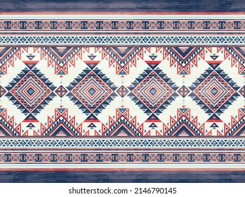Patrón de ornamento indio nativo americano textura geométrica étnica textura tribal azteca patrón navajo tejido mexicano sin costuras Vector decoración moda