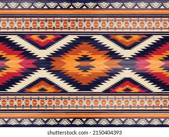 Patrón de ornamento indio nativo americano textura geométrica étnica textura tribal azteca patrón navajo tejido mexicano sin costuras Vector decoración moda