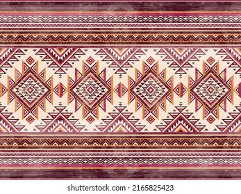 Patrón de ornamento indio nativo americano textura geométrica étnica textura tribal azteca patrón navajo tejido mexicano sin costuras Vector decoración moda