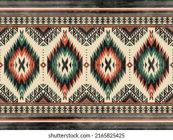 Native American Indian Ornament Pattern Geometric Ethnic Textile Texture Tribal Aztec Pattern Navajo Mexican Fabric Seamless Vector Decoration Fashion