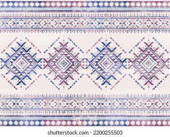 Native american indian ornament pattern geometric ethnic textile texture tribal aztec pattern navajo mexican fabric seamless Vector decoration fashion
