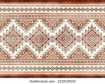 Native american indian ornament pattern geometric ethnic textile texture tribal aztec pattern navajo mexican fabric seamless Vector decoration fashion