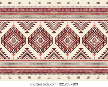 Native american indian ornament pattern geometric ethnic textile texture tribal aztec pattern navajo mexican fabric seamless Vector decoration fashion