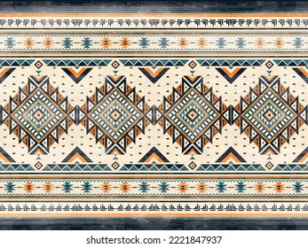 Native american indian ornament pattern geometric ethnic textile texture tribal aztec pattern navajo mexican fabric seamless Vector decoration fashion