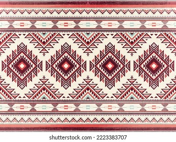 Native american indian ornament pattern geometric ethnic textile texture tribal aztec pattern navajo mexican fabric seamless Vector decoration fashion