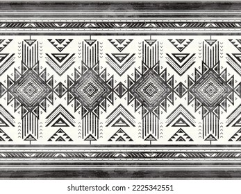 Patrón de ornamento indio nativo americano textura geométrica étnica textura tribal azteca patrón navajo tejido mexicano sin costuras Vector decoración moda