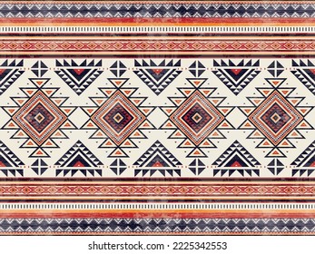 Native american indian ornament pattern geometric ethnic textile texture tribal aztec pattern navajo mexican fabric seamless Vector decoration fashion