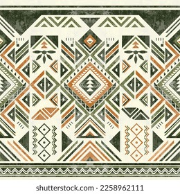 Patrón de ornamento indio nativo americano textura geométrica étnica textura tribal azteca patrón navajo tejido mexicano sin costuras Vector decoración moda