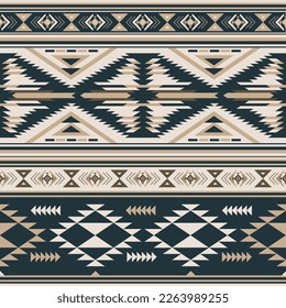 Native american indian ornament pattern geometric ethnic textile texture tribal aztec pattern navajo mexican fabric seamless Vector decoration fashion