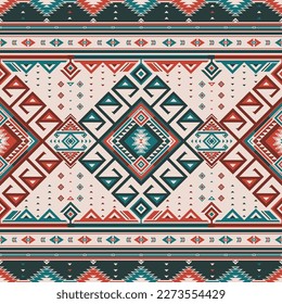 Native american indian ornament pattern geometric ethnic textile texture tribal aztec pattern navajo mexican fabric seamless Vector decoration fashion