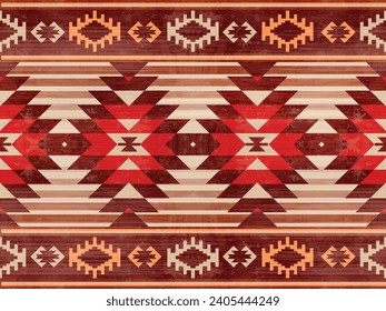 Patrón de ornamento indio nativo americano textura geométrica étnica textura tribal azteca patrón navajo tejido mexicano sin costuras Vector decoración moda