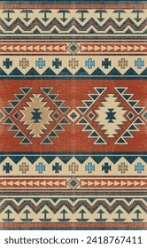 Native american indian ornament pattern geometric ethnic textile texture tribal aztec pattern navajo mexican fabric seamless Vector decoration fashion