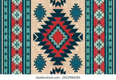 Patrón de ornamento indio nativo americano textura geométrica étnica textura tribal azteca patrón navajo tejido mexicano sin costuras Vector decoración moda