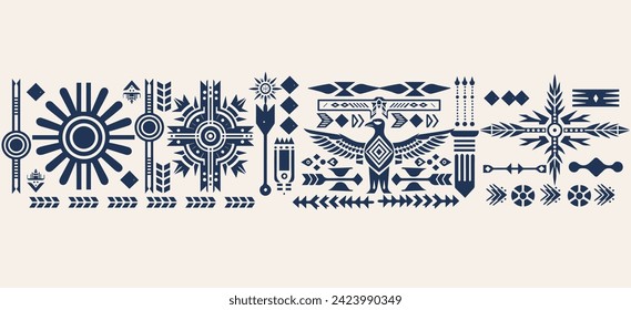 Patrón de ornamento indio nativo americano textura geométrica étnica textura tribal azteca patrón navajo tejido mexicano sin costuras Vector decoración moda