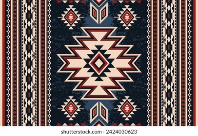 Patrón de ornamento indio nativo americano textura geométrica étnica textura tribal azteca patrón navajo tejido mexicano sin costuras Vector decoración moda