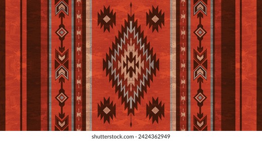 Patrón de ornamento indio nativo americano textura geométrica étnica textura tribal azteca patrón navajo tejido mexicano sin costuras Vector decoración moda