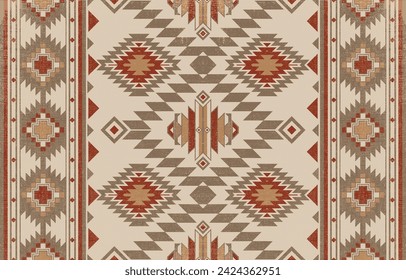 Patrón de ornamento indio nativo americano textura geométrica étnica textura tribal azteca patrón navajo tejido mexicano sin costuras Vector decoración moda