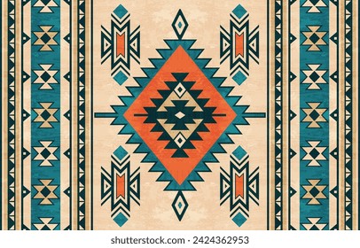 Patrón de ornamento indio nativo americano textura geométrica étnica textura tribal azteca patrón navajo tejido mexicano sin costuras Vector decoración moda