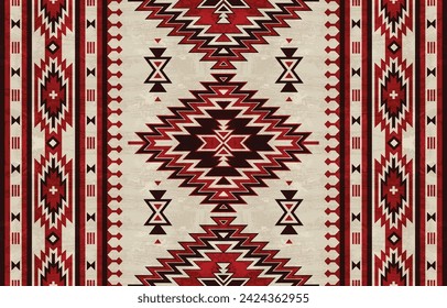 Native american indian ornament pattern geometric ethnic textile texture tribal aztec pattern navajo mexican fabric seamless Vector decoration fashion