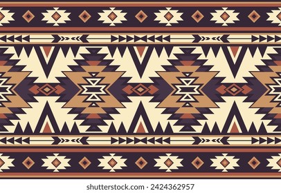 Patrón de ornamento indio nativo americano textura geométrica étnica textura tribal azteca patrón navajo tejido mexicano sin costuras Vector decoración moda