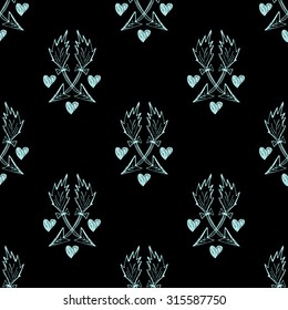native american indian pattern with hearts   arrows and hearts 