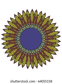 Native American Indian shield, vector