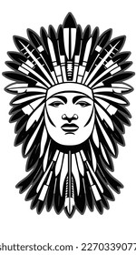Native American Indian Vector Icon │ Native American