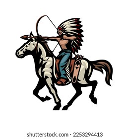 Native American Indian Warrior Archer Mascot