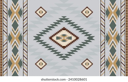 Native American jewelry western ethnic style decorations Seamless pattern. Vector. Illustration of a woven carpet.