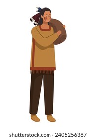 native american man design illustration