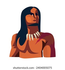 native american man illustration design