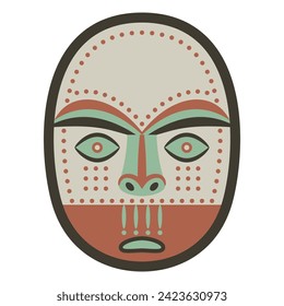 Máscara nativa americana de indios esquimales o inuit. Diseño étnico indígena. Ilustración vectorial aislada.