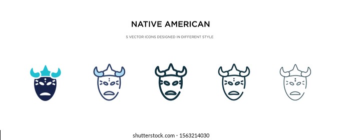 native american mask icon in different style vector illustration. two colored and black native american mask vector icons designed in filled, outline, line and stroke style can be used for web,