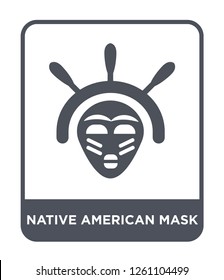 native american mask icon vector on white background, native american mask trendy filled icons from Culture collection, native american mask simple element illustration