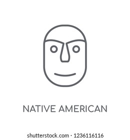 Native American Mask linear icon. Modern outline Native American Mask logo concept on white background from Culture collection. Suitable for use on web apps, mobile apps and print media.