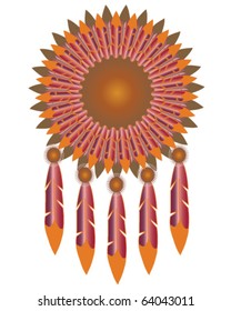 Native American medicine shield, vector