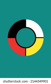 Native American Medicine Wheel Indigenous People logo