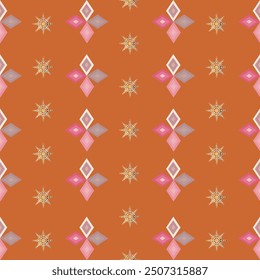 Patrones de tela navajo nativos americanos se aplican a muchas formas de arte. patrón brillante tono naranja-marrón.