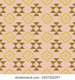 Native American Navajo fabric patterns are applied to many art forms. Pastel brown tone.