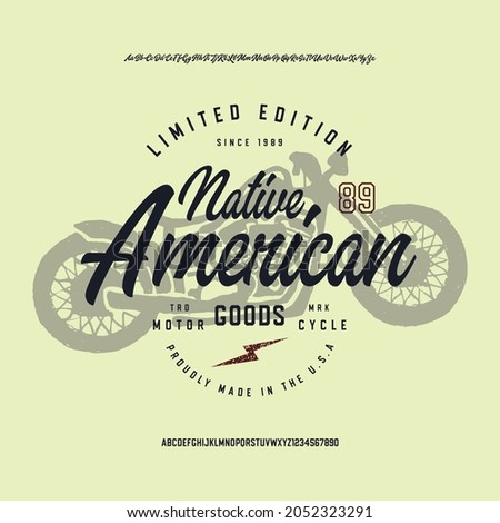Native American. Original Script and Sans Serif Fonts. Vector Illustration