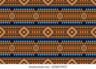 Native American ornament. Ethnic South Western decor style. Boho geometric ornament. Vector seamless pattern. Mexican blanket, rug. Woven carpet illustration.
