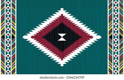 Native American ornament. Ethnic south western decor style. Boho geometric ornament. Vector seamless pattern. Woven carpet illustration.