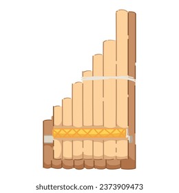 Native American pan flute on white background