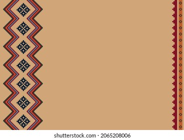 Native American Pattern. Boho, Ethnic Tribal Background With Copy Space For Text. For Brochure, Restaurant Menu. Cinco De Mayo Decor. Vector Serape Design. Native Mexico, Peru Pattern.