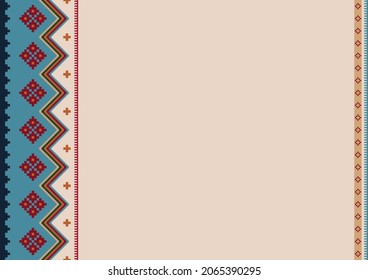 Native American Pattern. Boho, Ethnic Tribal Background With Copy Space For Text. For Brochure, Banner, Card, Restaurant Menu. Cinco De Mayo Decor. Native Mexican Pattern. Vector Serape Design.